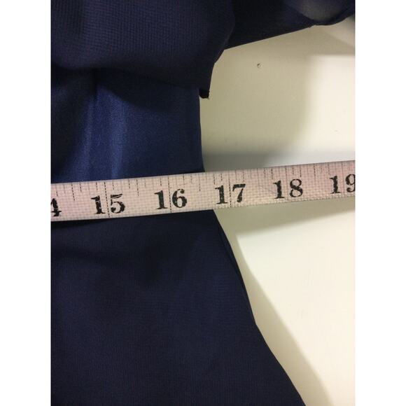 FORMAL XL 1X plus blue mother of bride gala lace sleeves knee dress NEW B112 - Picture 6 of 8